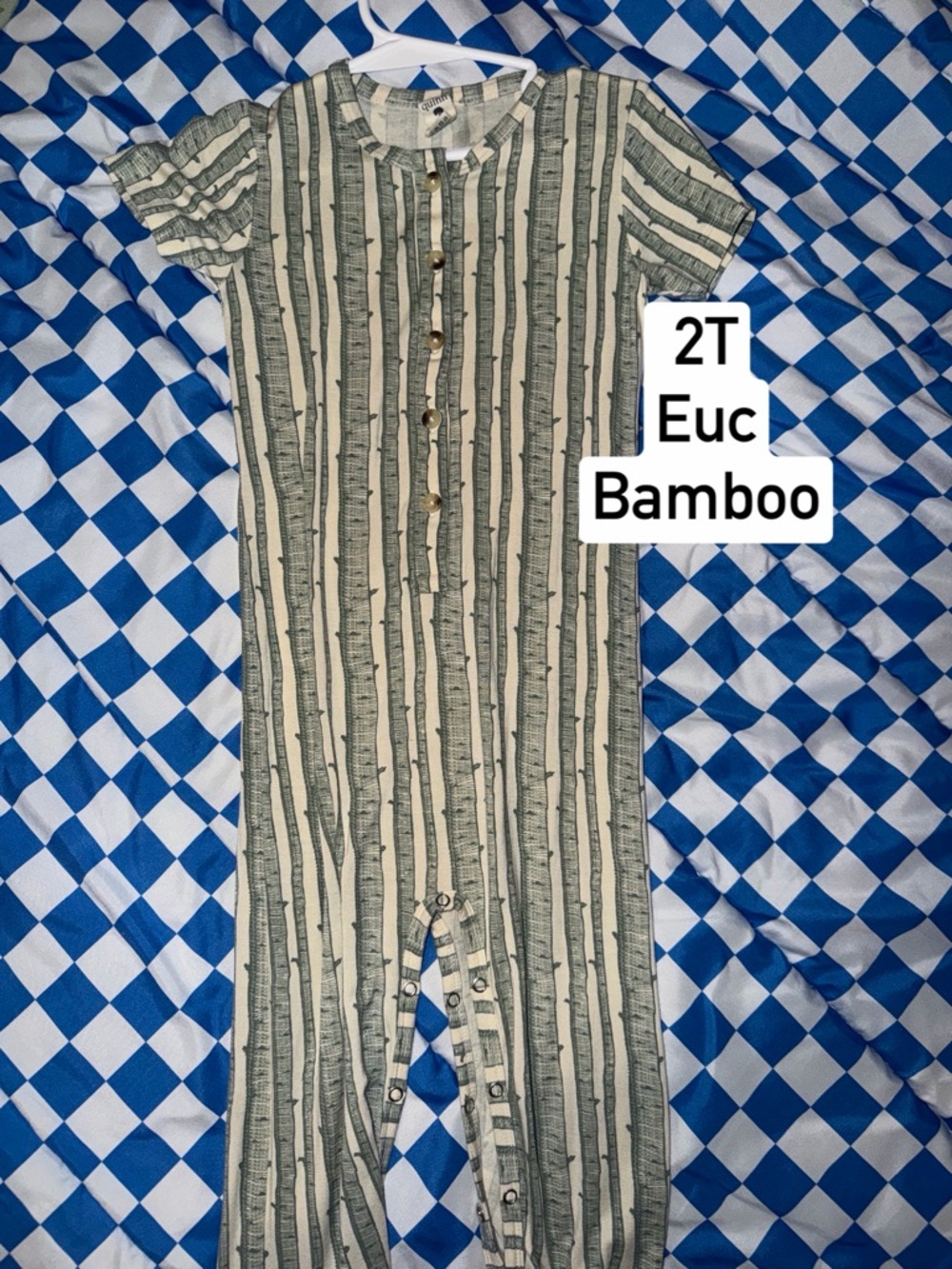 kate quinn Green and Cream Striped Bamboo One-Piece Bodysuit